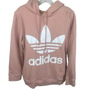 Adidas Trefoil Logo Pullover Hoodie Pink Women's Size M